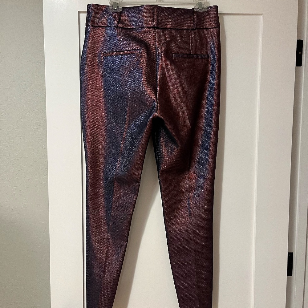 Veronica Beard Metallic Lago Pintuck Trousers Size 10 - Picture 5 of 9